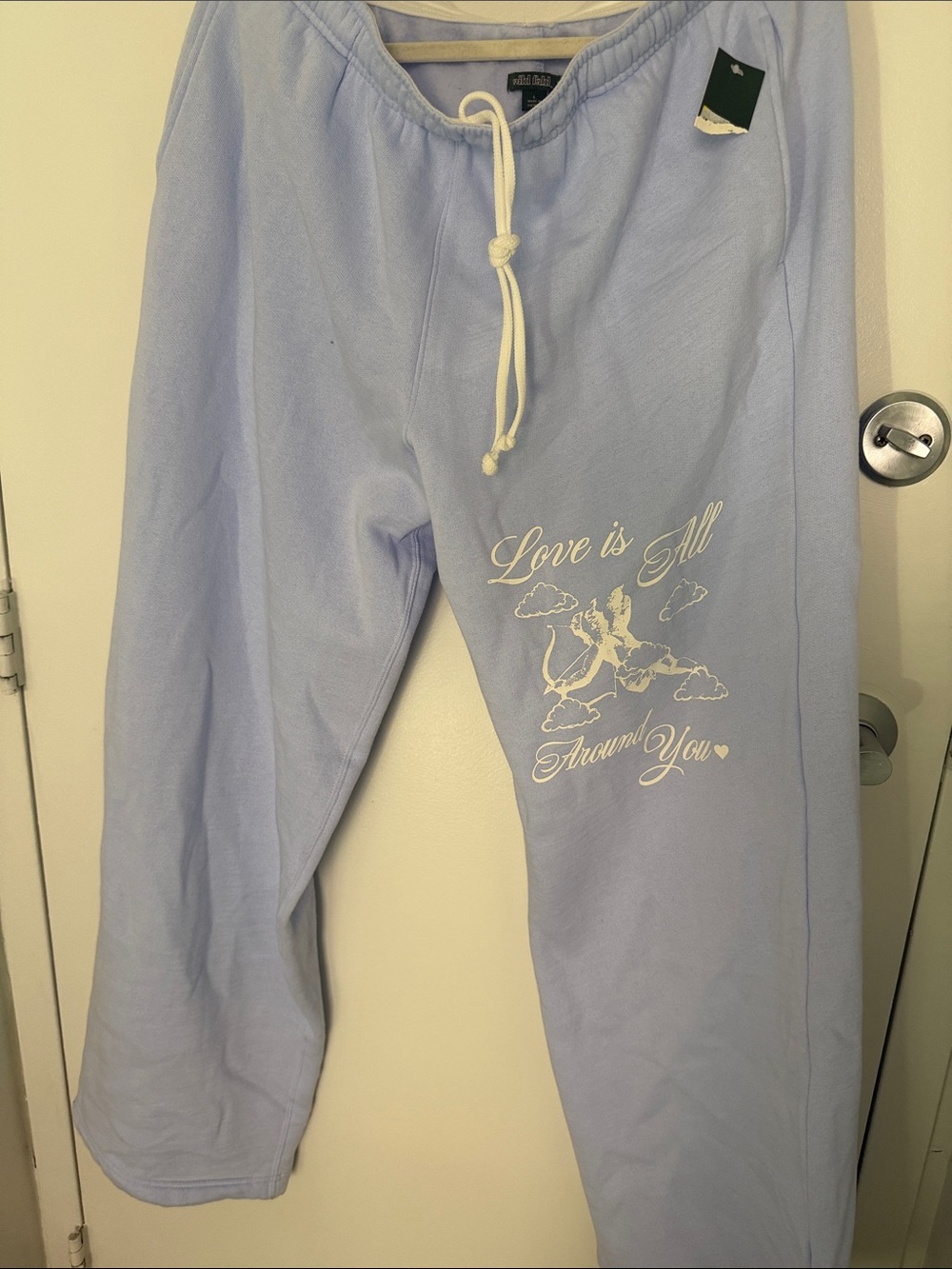 wild fable Periwinkle Straight Leg Sweatpants with White Graphic